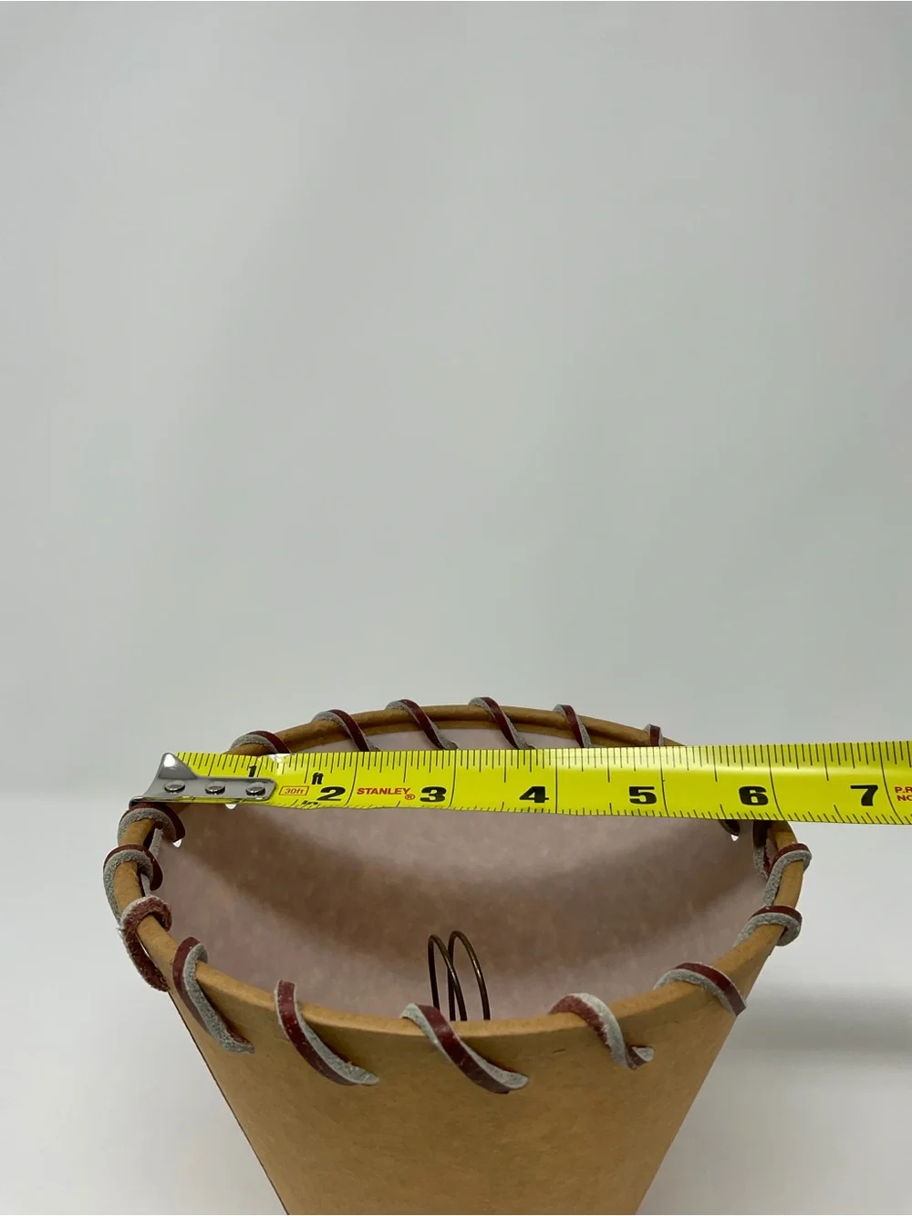 Handstitched Tan Lamp Shade – Rustic Home Accent